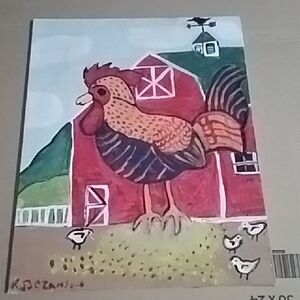 Colorful Rooster Barn Art Print